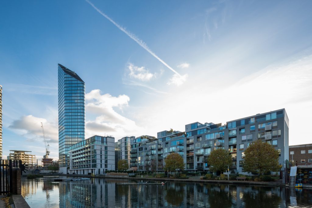 Residential development next to canal in Islington