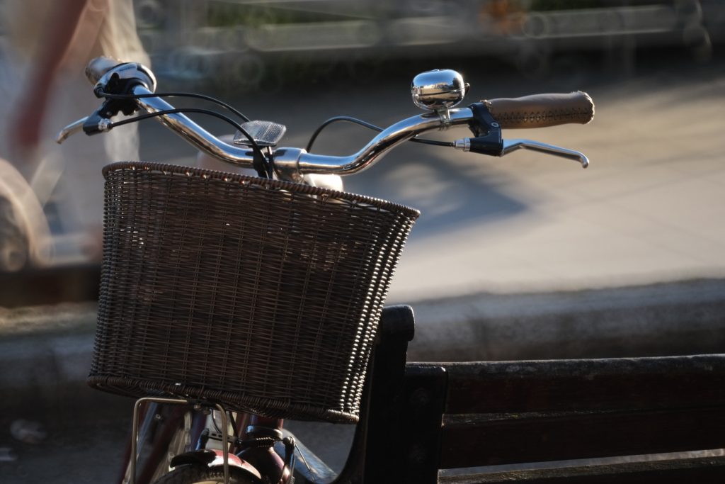 Bike with wicker basket