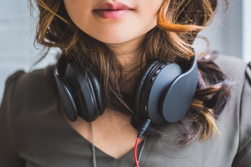 lady with headphones self tour BTR development