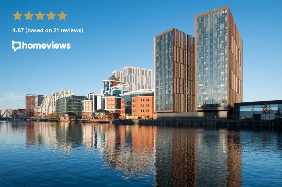 The Duet building on Salford Quay in Manchester - rated the best residential building in the UK