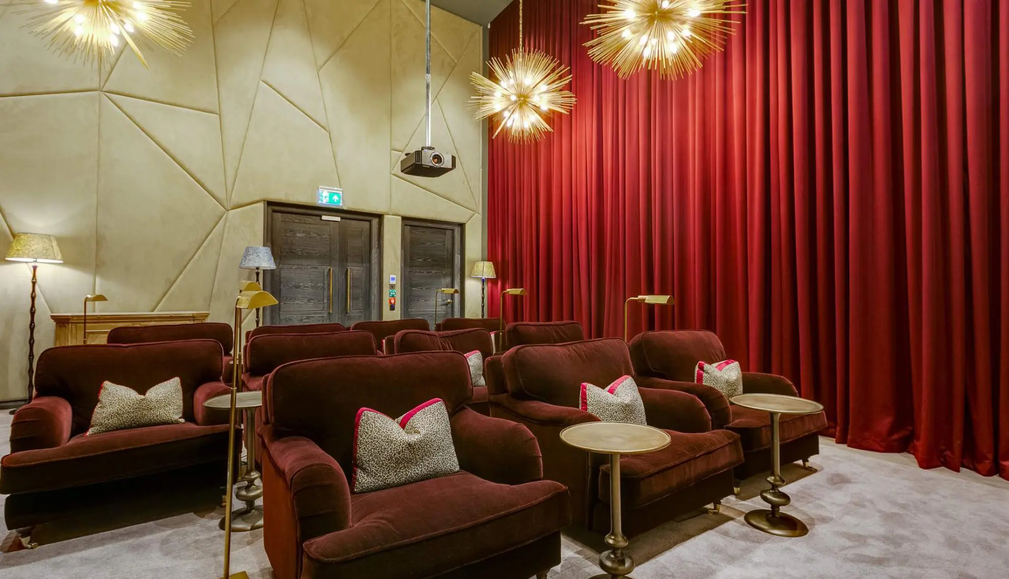 The private cinema at London rental development Sailmakers in Canary Wharf