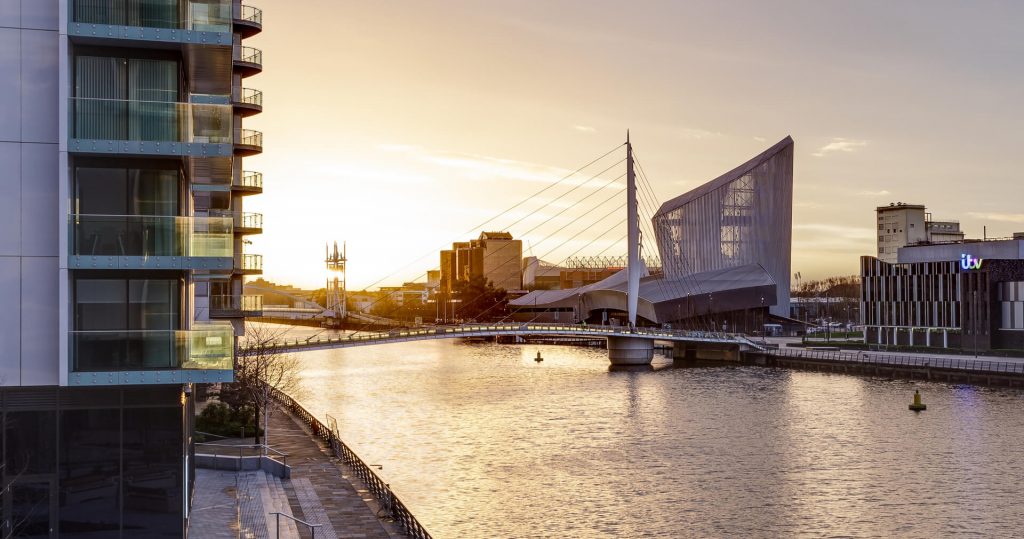 The Green Rooms BTR development overlooking Salford Quays