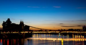 Hammersmith Bridge at dusk