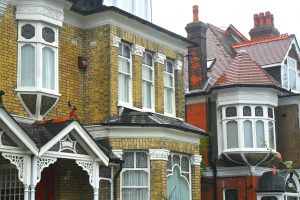 Typical Edwardian houses in Bridgefield Road - a conservation area in Sutton, England