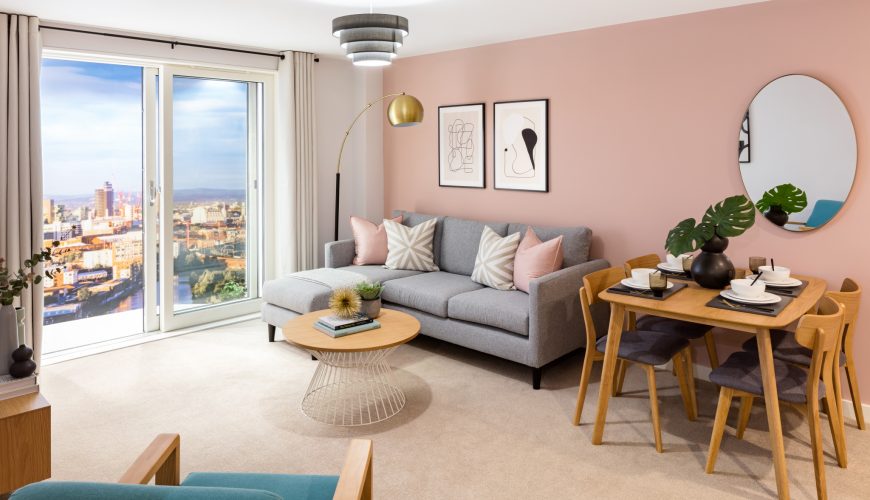 Living room at Chapel Wharf, M3 by Dandara Living – one of the highest rated new homes developments in Manchester 
