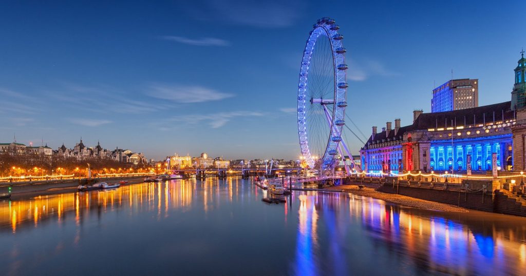The London Eye in the SE1 London postcode