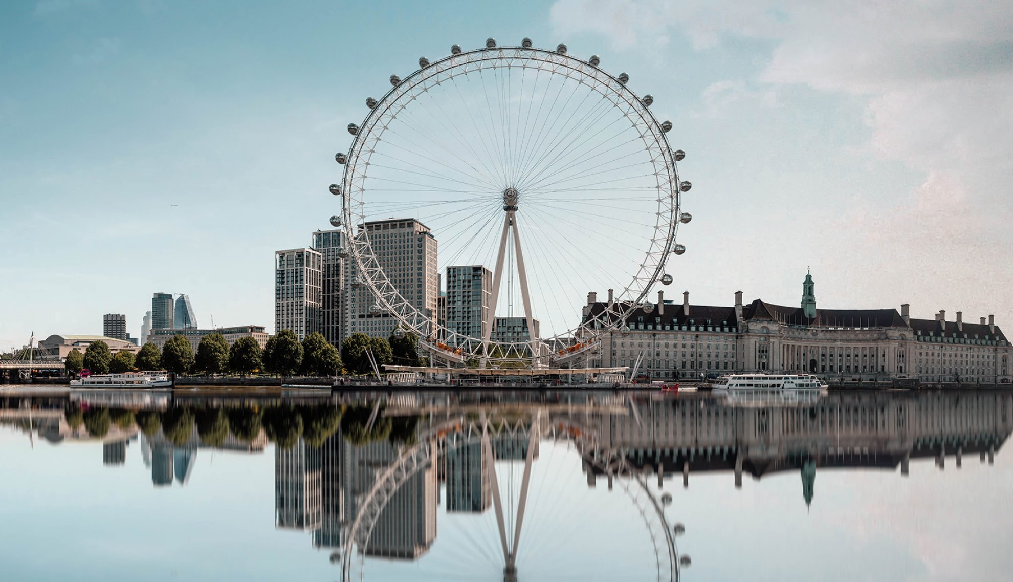 The London Eye and South Bank in the Borough of Lambeth