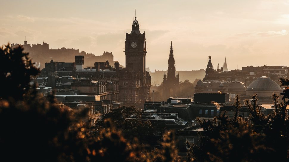 View over Edinburgh, capital city of Scotland