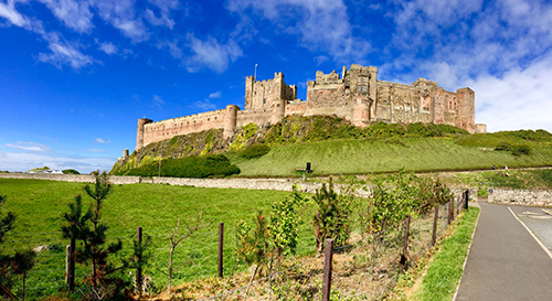 Bamburgh Castle in Northumberland, in the North East of England