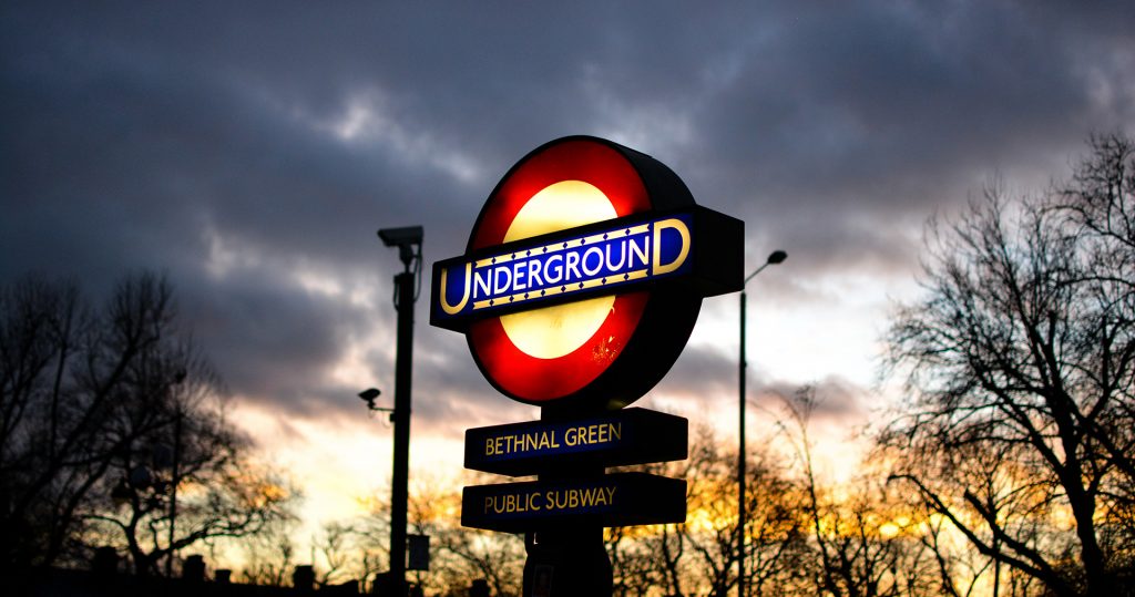 bethnal Green Underground sign in the E2 London postcode