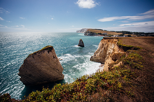 The coast of the Isle of Wight in South East England