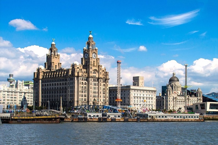 Three Graces buildings in Liverpool