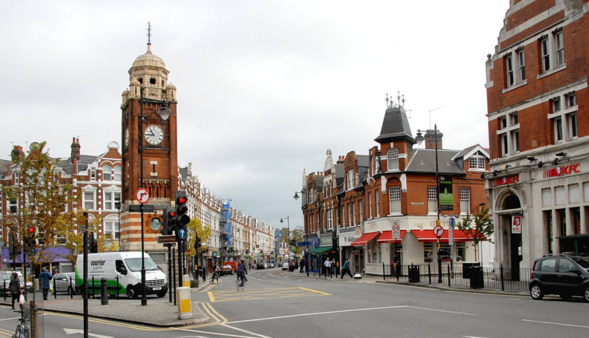 Crouch End high street in the N8 London postcode