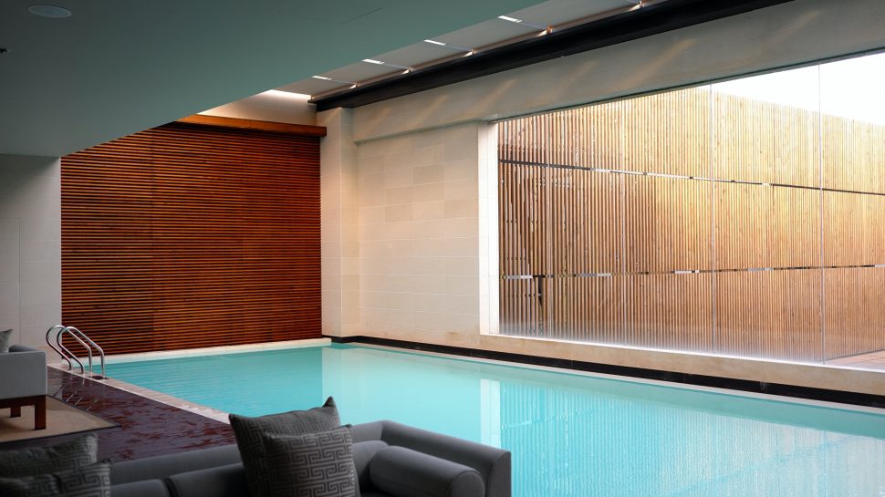 Swimming pool and lounge area for share of freehold apartment.