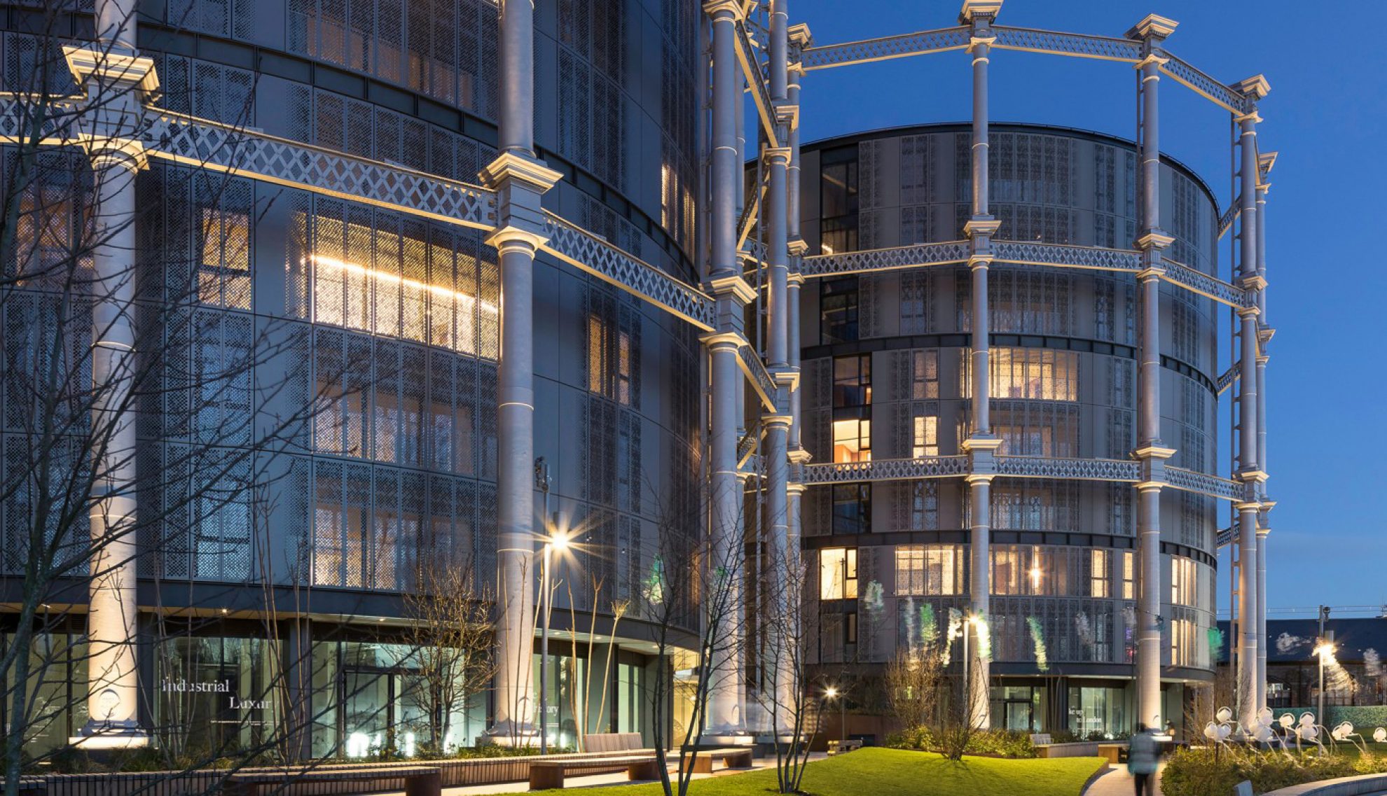 The Gasholders N1C development in Kings Cross, London
