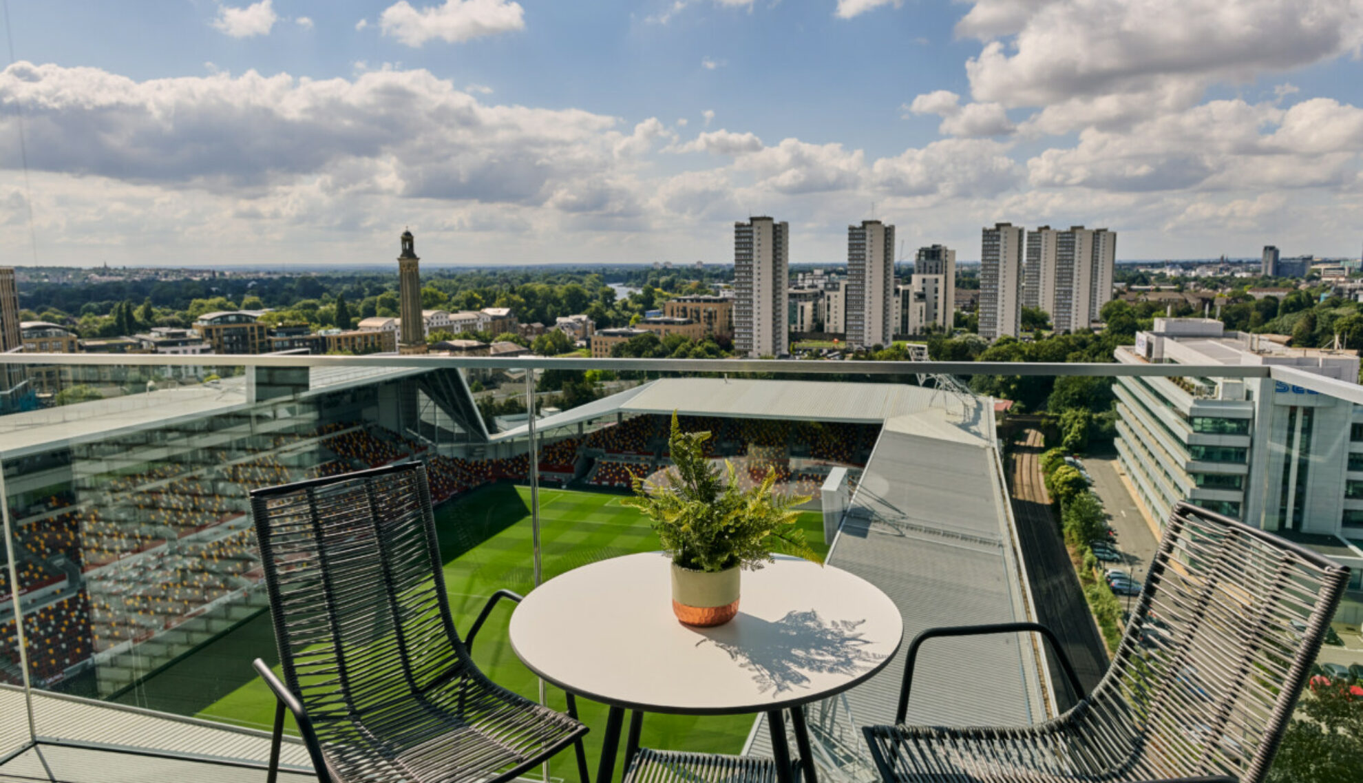 Balcony view at Apo Kew Build to Rent community